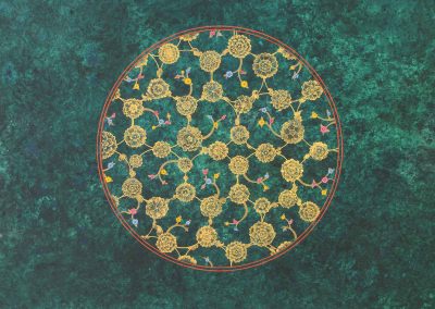 Tanz der Blumen, Köln 2021 Gold auf Papier Aya Deniz, Tezhip Kunst