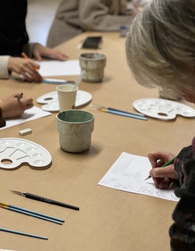 Teilnehmer im Tezhip Workshop bei Aya Deniz Tezhip Kunst