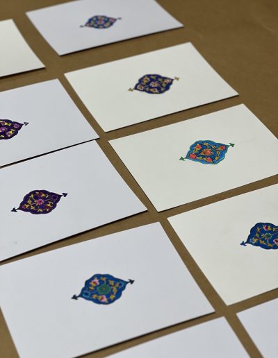 Werke der Teilnehmer im Tezhip Workshop bei Aya Deniz Tezhip Kunst